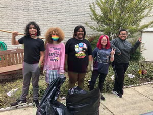 courtyard cleanup group